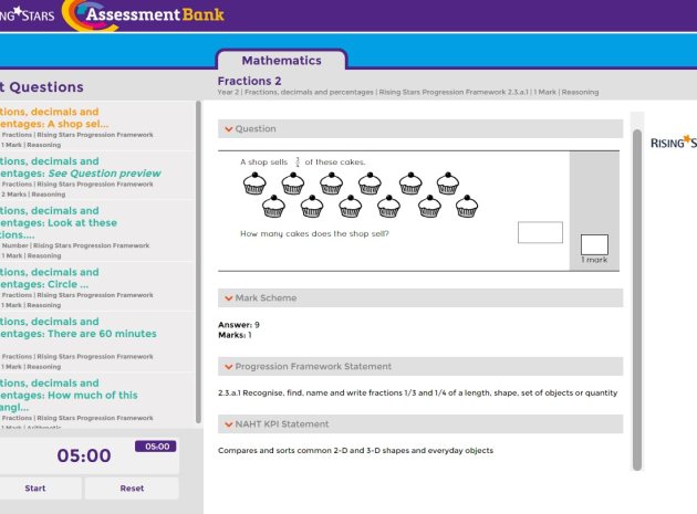 Rising Stars Assessment Bank